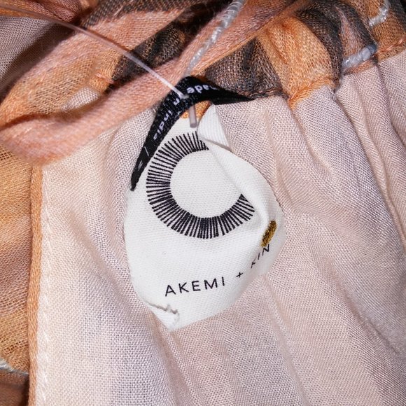 Akemi + Kin Dress Anthropologie Medium Orange Brown Maxi Sleeveless Lined High N - Picture 11 of 12